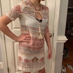 Glam (USA made)Boho Tassel  Mini Dress sz S
